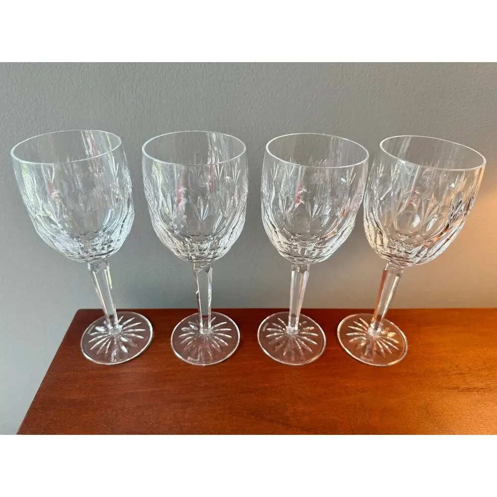 Set (4) Waterford Crystal Stemware Glasses, Merrion Pattern Discontinued Ireland